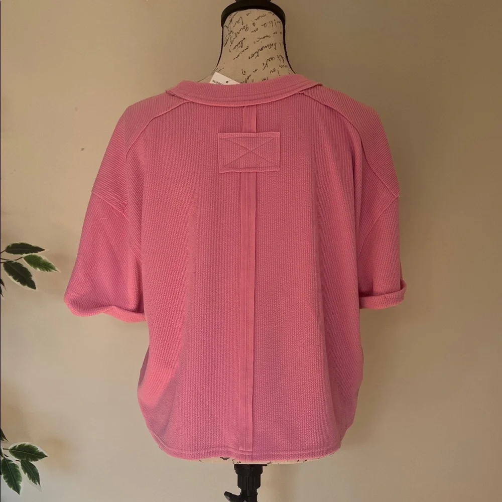NWT Blu Pepper Vibrant Pink Short Sleeve Top Size Small - Picture 4 of 7